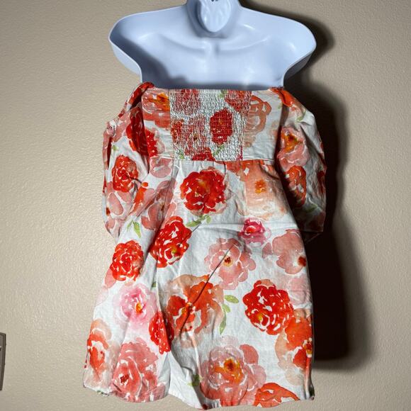 charlie holiday | floral off shoulder puff sleeve women's mini dress sz XS - Picture 5 of 9